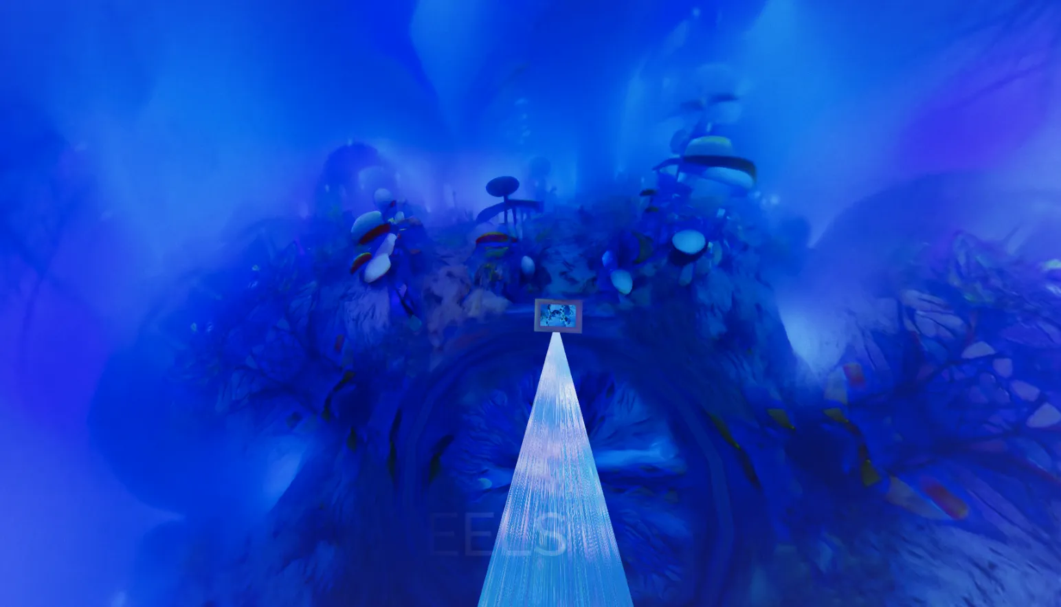 Joy Odyssey Feels Like Heaven spatial web experience opening view with luminous soft-sky environment