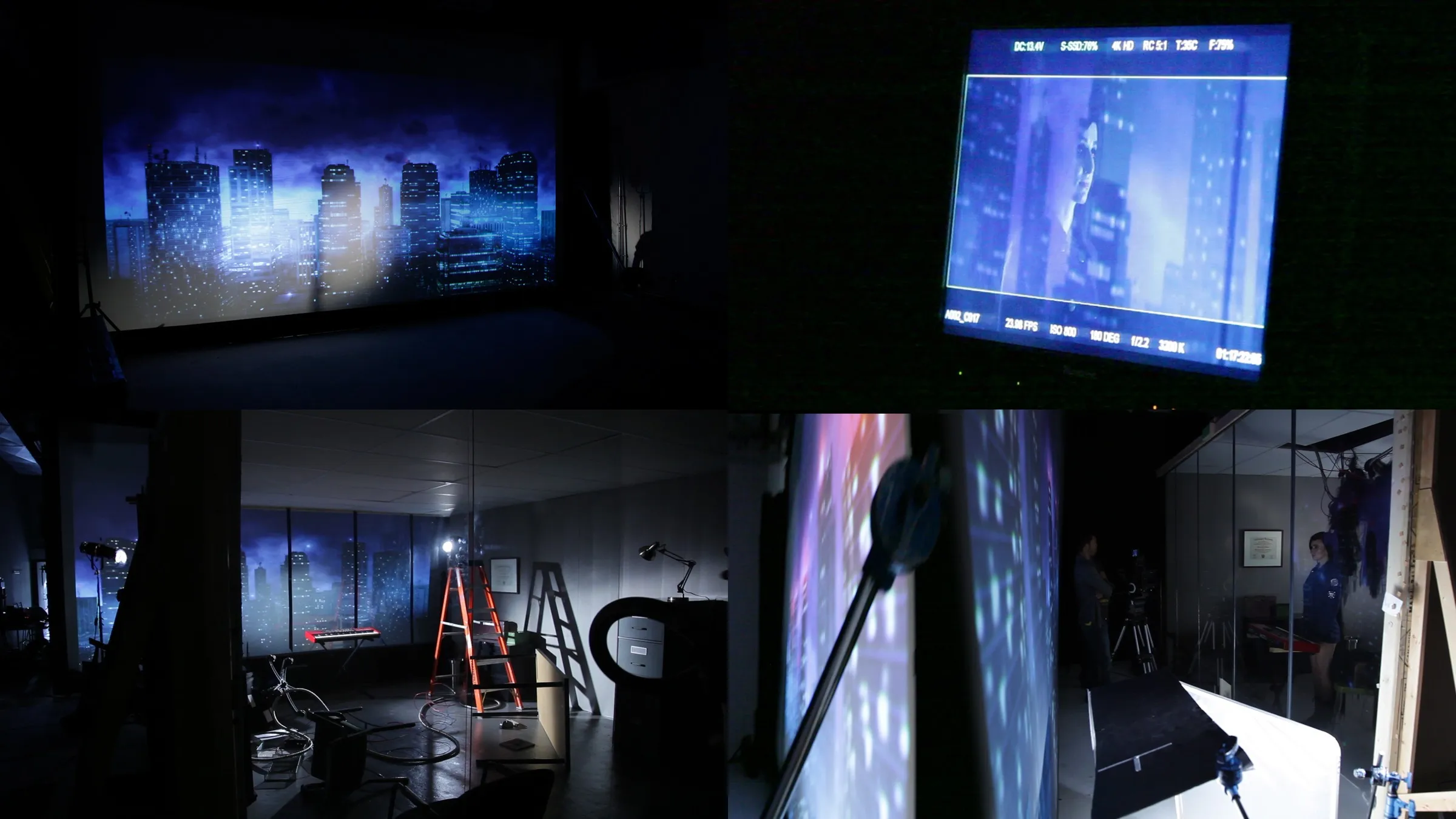 Maestro x Lights Desire virtual-production music video set with real-time LED background compositing the performers into a digital scene