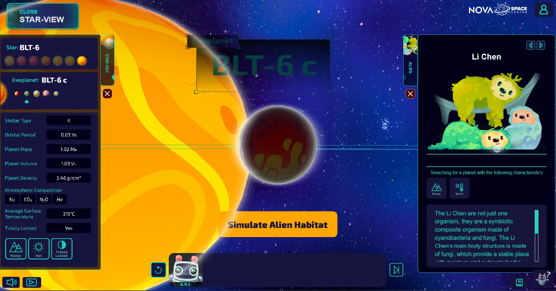 PBS NOVA Exoplanet Lab Star-Dex interface tracking stellar light curves to detect planets