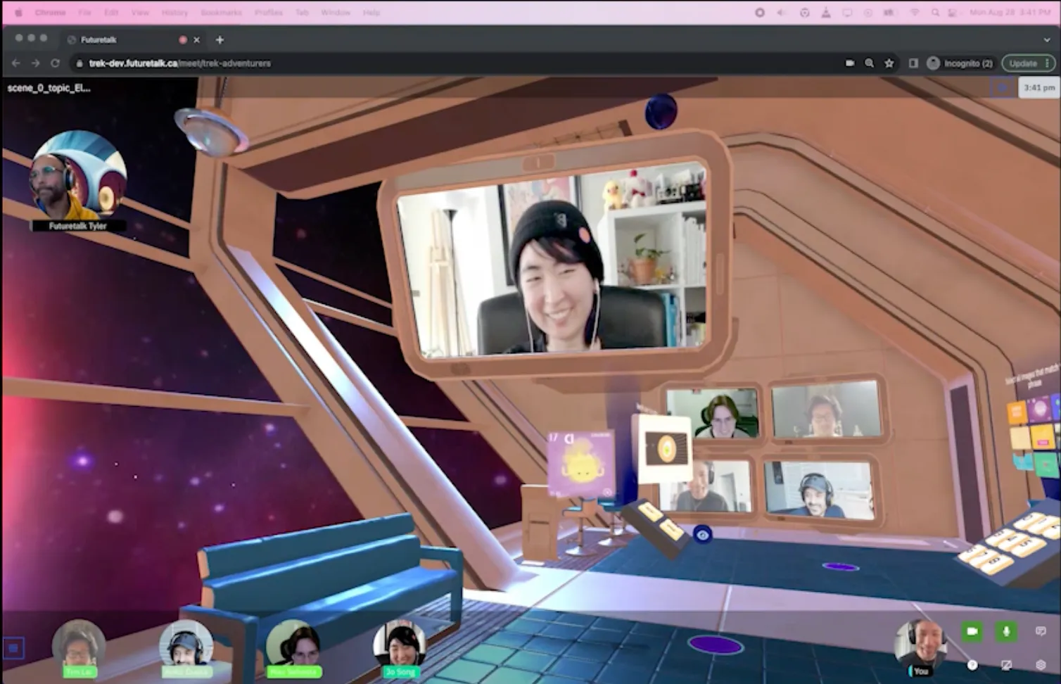Trek AI multi-user 360 lesson with several learners in the same virtual space