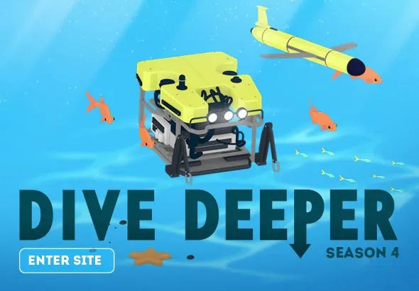 Water Brothers Dive Deeper series title card with ocean imagery and the show logo